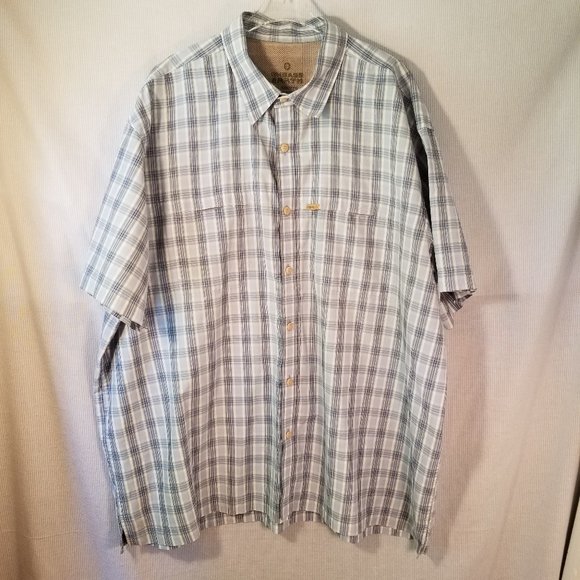 GH Bass Earth Button-up shirt Men's XXL/TTG Blue Plaid Short Sleeve Breathable - Picture 2 of 9
